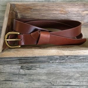 LOFT Brown Leather Knotted Belt